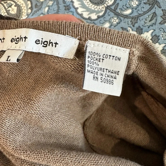 EIGHT EIGHT EIGHT Knit Dress With Faux Leather Pockets Size L - Picture 8 of 9